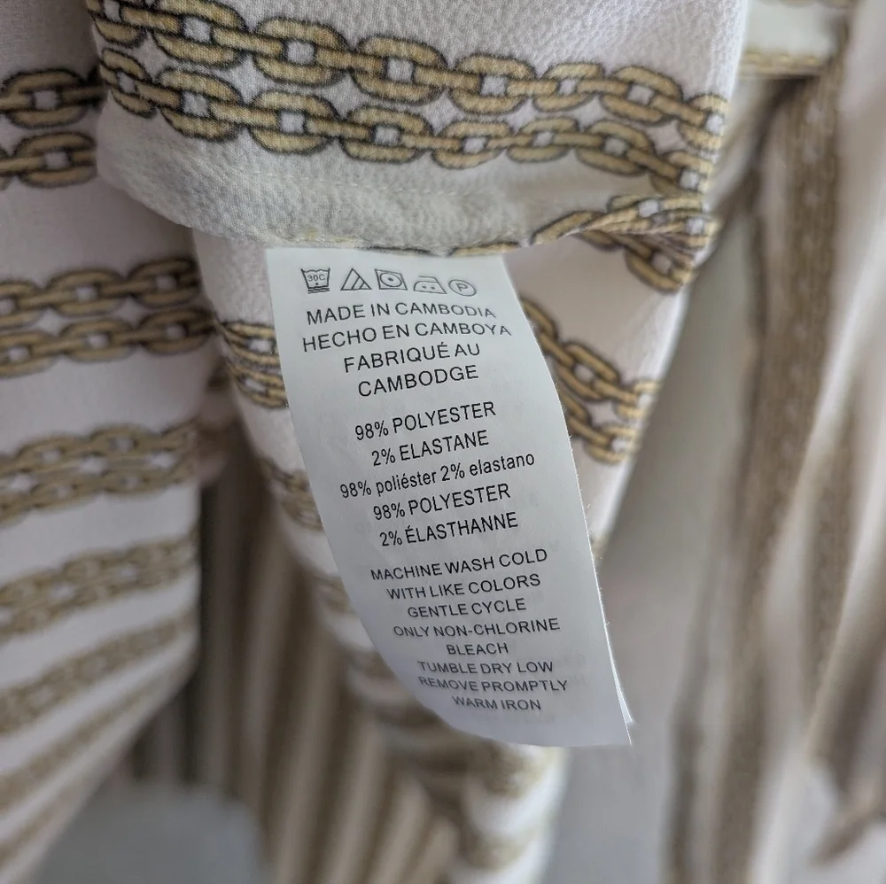 Michael Kors Gold Chain Printed Blouse